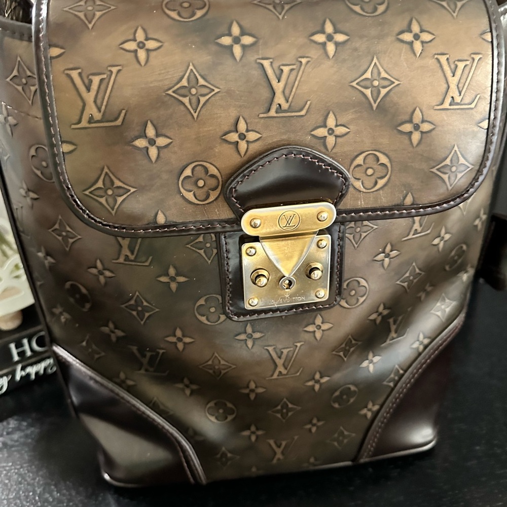Louis Vuitton Limited Edition Bronze Monogram Embossed Leather Sergent Bag - Picture 4 of 16